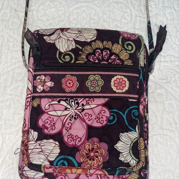 Vera Bradley Retired Mod Floral Pink Mini Hipster Crossbody Bag & Clip Zip ID - Picture 2 of 11